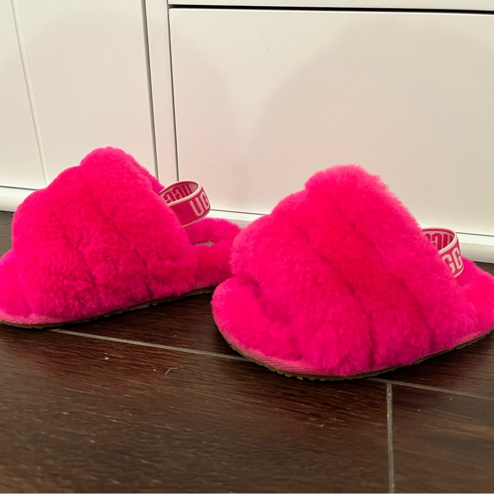 UGG Pink Fluffy Slippers